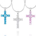 3/4\" Sterling Silver CZ Cross