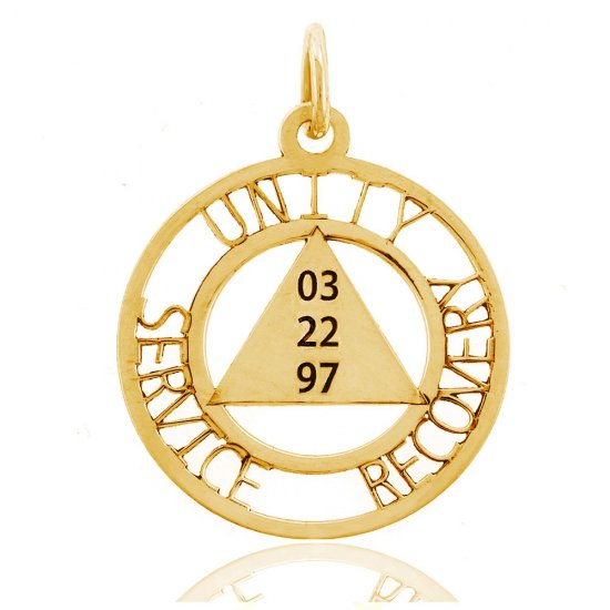 (image for) Gold UNITY SERVICE RECOVERY AA Pendant with Date - Click Image to Close