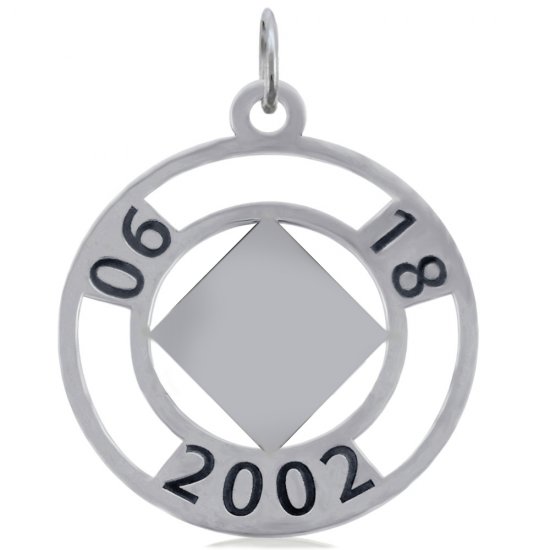 (image for) Silver NA Pendant with Custom Date Engraving - Click Image to Close