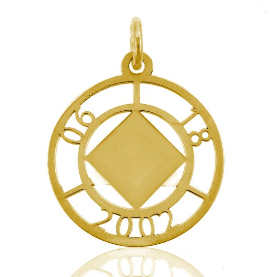 (image for) Gold NA Pendant with Cut-out Date - Click Image to Close