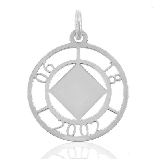 (image for) Silver NA Pendant with Custom Date Cutout - Click Image to Close