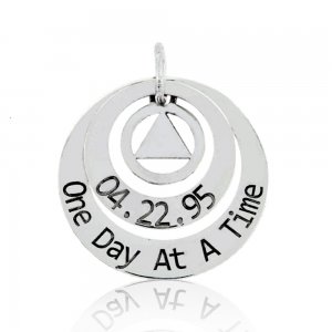 (image for) Silver AA Pendant with Symbol, Date and Slogan