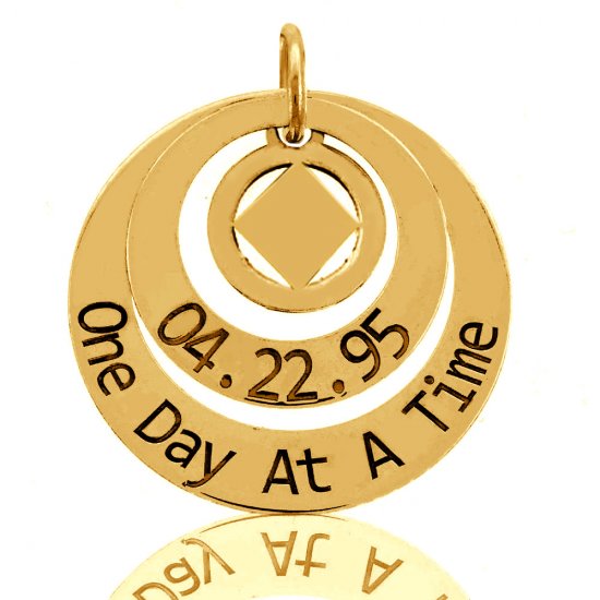 (image for) Gold NA Pendant with Symbol, Date and Slogan - Click Image to Close