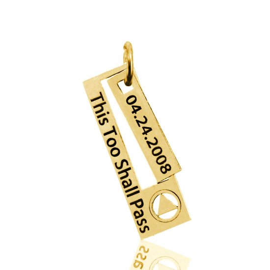 (image for) Gold Ladies AA Pendant with Date and Slogan - Click Image to Close