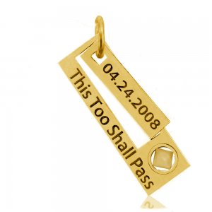 (image for) Gold Ladies NA Pendant with Date and Slogan