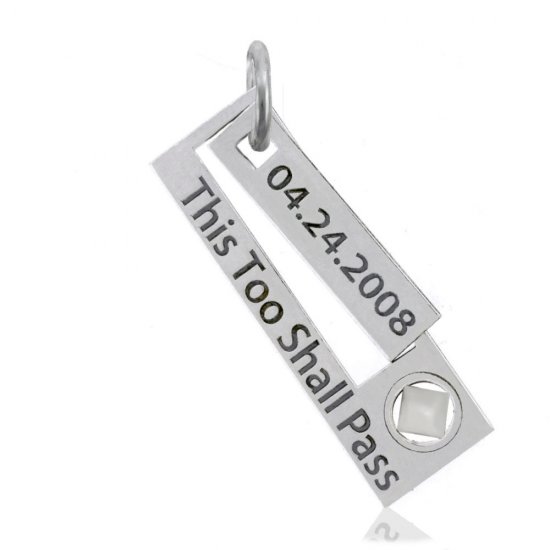 (image for) Silver NA Pendant with Custom Date and Slogan - Click Image to Close