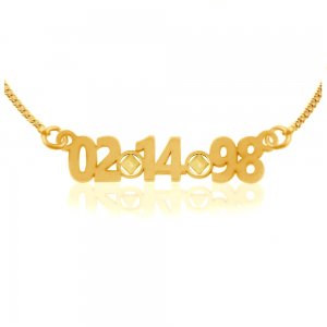 (image for) Gold NA Pendant Custom Date Cut-out