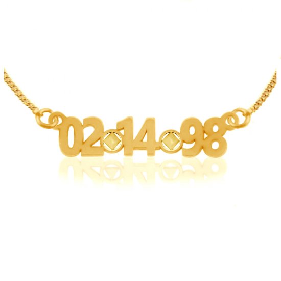 (image for) Gold NA Pendant Custom Date Cut-out - Click Image to Close