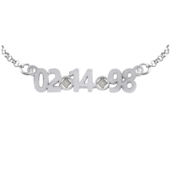 (image for) Silver NA Pendant Custom Date Cut-out - Click Image to Close