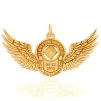 (image for) Gold Angel Wings AA Pendant with Engraving