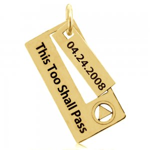 (image for) Gold Men's AA Pendant with Date and Slogan