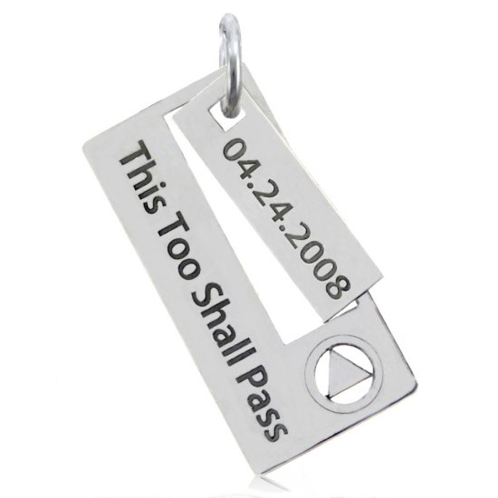 (image for) Silver Men's AA Pendant with Date and Slogan - Click Image to Close