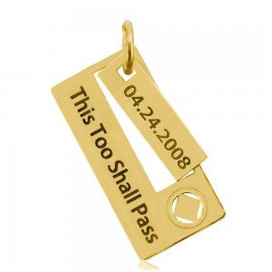 (image for) Gold Men's NA Pendant with Date and Slogan