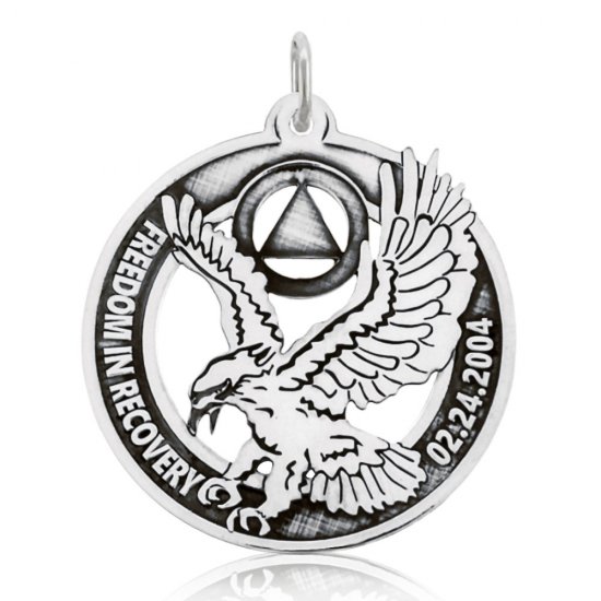 (image for) Silver Eagle Pendant with Custom Dry Date - Click Image to Close