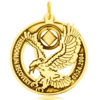 (image for) Gold Eagle NA Pendant with Custom Engraving