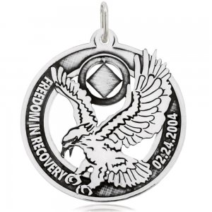 (image for) Silver NA Eagle Pendant with Custom Date