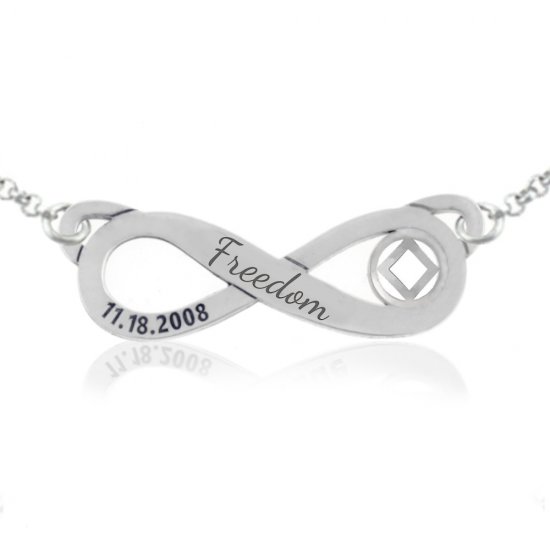 (image for) Silver NA Infinity Pendant with Engraving - Click Image to Close