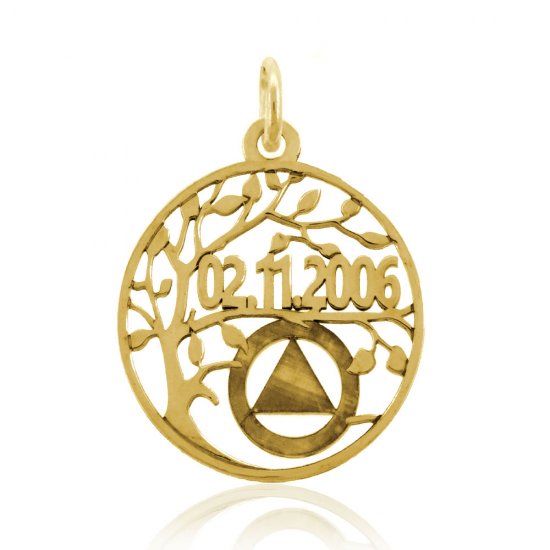 (image for) Gold AA Serenity Tree Pendant with Dry Date - Click Image to Close