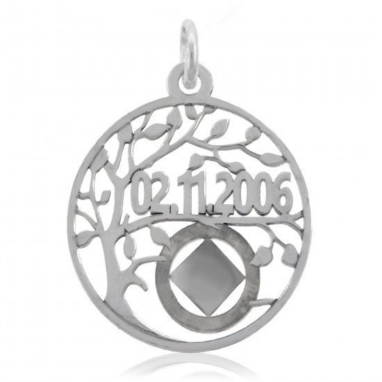 (image for) Silver NA Serenity Tree Pendant with Dry Date - Click Image to Close