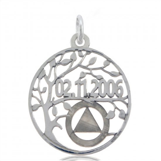 (image for) Silver AA Serenity Tree Pendant with Dry Date - Click Image to Close