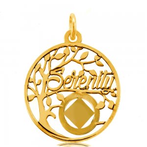 (image for) Gold NA Serenity Tree Pendant with Slogan