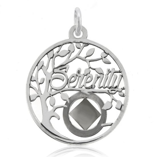 (image for) Silver NA Serenity Tree Slogan Pendant - Click Image to Close