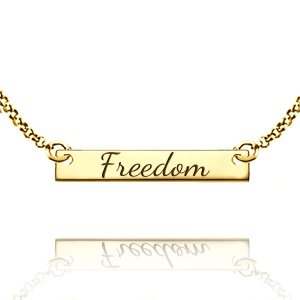 (image for) Gold Bar Style Necklace with Custom Text