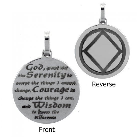 (image for) Silver Serenity Prayer NA Pendant - Click Image to Close