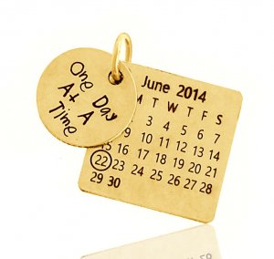 (image for) Gold AA Pendant with Calendar and Charm