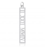 (image for) Silver Roman Numeral Custom Date Pendant