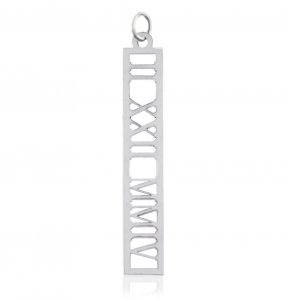 (image for) Silver Roman Numeral Custom Date Pendant