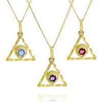 (image for) 9/16" Diamond Cut Gold Alanon Pendant with Birthstone