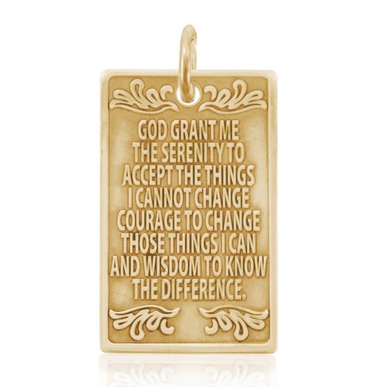 (image for) Gold Serenity Prayer Tag Pendant - Click Image to Close