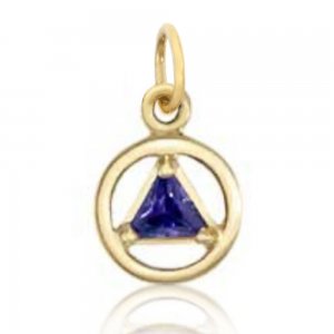 (image for) Small Gold AA Pendant with Amethyst