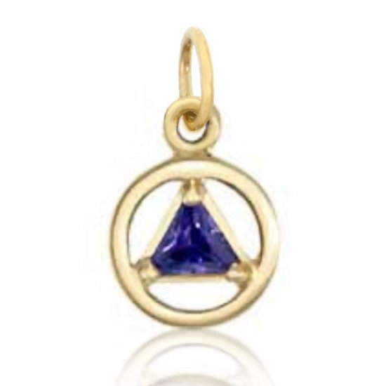 (image for) Small Gold AA Pendant with Amethyst - Click Image to Close