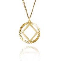 (image for) Gold 1" Diamond Cut NA Pendant