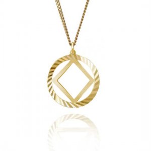 (image for) Gold 1" Diamond Cut NA Pendant