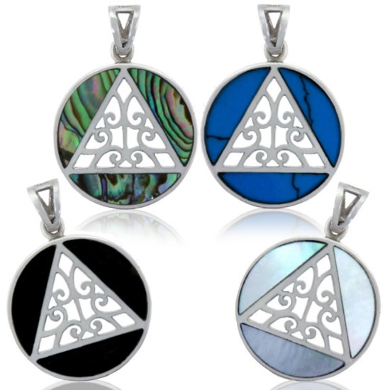 (image for) Silver Filigree AA Pendant with Inlay - Click Image to Close