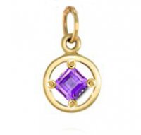 (image for) Small Gold NA Pendant with Amethyst