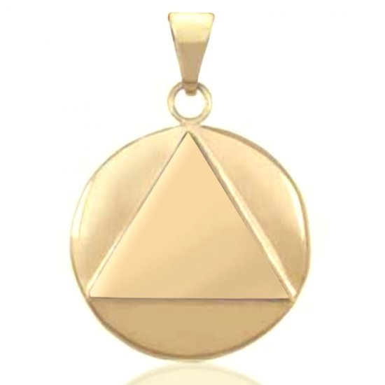 (image for) Men's Gold AA Disc Pendant - Click Image to Close