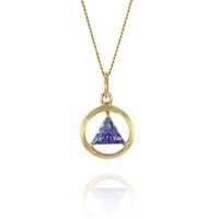 (image for) 10K Gold AA Pendant with Birthstone 1/2"