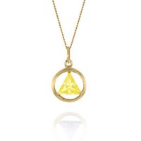 (image for) 10K Gold AA Pendant with Birthstone 1/2"