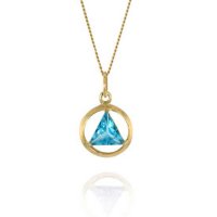 (image for) 10K Gold AA Pendant with Birthstone 1/2"