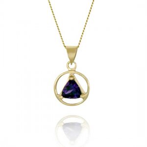 (image for) 1/2" 10K Gold AA Pendant with Genuine Amethyst