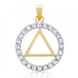 (image for) Gold Swarovski Crystal AA Pendant