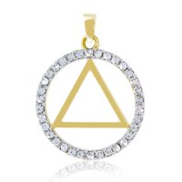 (image for) Gold Swarovski Crystal AA Pendant