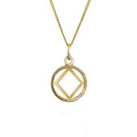 (image for) Gold 1/2" NA Diamond Cut Pendant