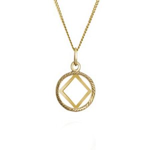 (image for) Gold 1/2" NA Diamond Cut Pendant