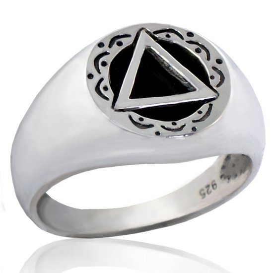 (image for) Silver Detailed Men's AA Ring with Onyx - Click Image to Close