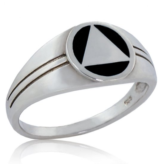 (image for) Silver Men's AA Ring with Onyx Inlay - Click Image to Close